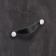 Poignée Gela, entraxe de perçages 128, L 150 mm, B 26 mm, H 3 mm, cuir noir