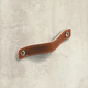 Poignée Nica, entraxe de perçages 64, L 94 mm, B 25 mm, H 3 mm, cuir brun clair