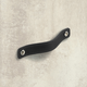 Greep Nica, boorafstand 128, L 158 mm, B 25 mm, H 3 mm, zwart leer
