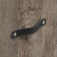 Greep Nica, boorafstand 128, L 158 mm, B 25 mm, H 3 mm, zwart leer