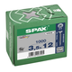 Vis à bois SPAX-S TP Pozidrive avec tête fraisée 3.5 x 12