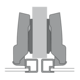Sensys scharnier voor aluminium frame met geïntegreerde demping (Sensys 8638i), vernikkeld, half opliggend, openingshoek 95°, voor schroefbevestiging (-)