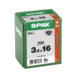 Houtschroef zwart SPAX-S PK Pozidrive met verzonken kop 3.5 x 16