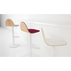 Tabu regelbare kruk rond wit/bekleed mystic taupe