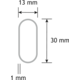 Tube de penderie ovale 30x14/2000mm alu noir mat 