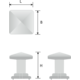 Knop tower square+achterplaatje mat ijzerkleur