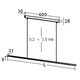 Pendel 150 Led RVS 1200mm 21W 240v 4000K 1920lm