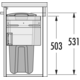 Hailo Laundry Carrier sdb k.60 33l+4l gris 