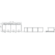 T3 afvalemmer k.120cm 25+16+25+25l zwart regelbare breedte 1111-1125mm