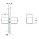 Paire de boutons, pour verres 8/15, B25 H25, nickel brossé