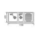 Evier inox basic 1+1/2bac+egoutoir  