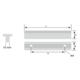 Greep T afst. 64mm tinkleur l: 100mm