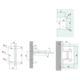 Verstelbare laterale scharnier wand/glas, voor 6/8 mm glas, B50 H80, geborsteld rvs effect