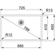 BOX - Cuve à affleurer / SlimTop / A sous-encastrer / 725 x 450 mm / Lisse