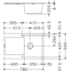 Maris - Inbouwspoeltafel / 780 x 500 mm / 1 bak / Metaal wit / Omkeerbaar