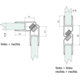 Joint magnétique à 45° avec aimant blanc gauche, pour verres 6/8, L2200, transparent