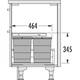 Hailo allegro c.60 cm h.295mm 2x18+2x8l anthracite 
