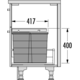 Hailo allegro c.60 cm h.350 mm mm 28+2x13l anthrac 