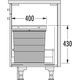 Hailo allegro k.60 cm h.380 mm 2x28l antraciet