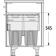 Hailo Laundry Carrier c.60 2x33l+12l 2,5l gris 