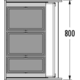Poubelle hailo triple XL 80cm 74l 2x 28l + 1 x 18l avec couvercle