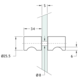 Paire de boutons avec prise, pour verres 6/12, B34 L25, effet inox brossé