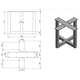 Piètement cross 80x80mm noir mat h720xl780xl780mm 