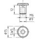 Kap SW5 cyl. kop M6 vernikkeld