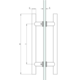 Paire de poignées de tirage rondes, pour verres 6/17,5, B20 L300, inox brillant