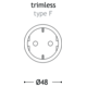 Rond 2.0 - backfit prise nl-d bronze foncé/noir  sans rebord
