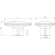 Bouton DOME 49.8x35.9x25Ø6 zamac or brossé 