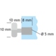 Taquet pr verre dream 5mm nickele+plastique  