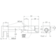 Barre raidisseur mur/verre fixe avec articulation murale et pince basse, pour verres 8/12, L1041, effet inox brossé