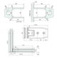 Scharnier serie 600 regelbaar 90° voor glas 8/12mm rvs look