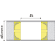 No-ha 2.0 slide schuifdeurgreep 43mm
