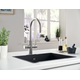 Mythos Water Hub 5 en 1 - Mitigeur à bec orientable / Levier sur le côté / Inox