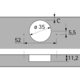 Intermat scharnier voor hoekkastvouwdeuren veerloos (Intermat 9930), opliggend, Openingshoek 50° / 65°, TH-boorbeeld 52 x 5,5 mm, voor schroefbevestiging (-)