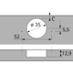 Sensys 110°-scharnier met geïntegreerde demping (Sensys 8645i), vernikkeld, half opliggend, openingshoek 110°, TH-boorbeeld 52 x 5,5 mm, voor schroefbevestiging (-)