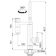 Vital - Système de filtration à bec orientable / Levier sur le côté / Inox Look & Noir mat