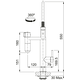 Vital - Système de filtration à bec mobile / 2 jets / Levier sur le côté / Inox Look & Noir mat