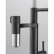 Vital - Système de filtration à bec mobile / 2 jets / Levier sur le côté / Inox Look & Noir mat