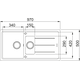 Basis - Evier à encastrer / 970 x 500 mm / 1+1/2 bassin / Noir Mat / Réversible
