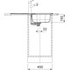 Flash - inbouwspoeltafel/ 780x435mm/ 1 bak/ omkeerbaar