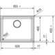 Maris - Onderbouwspoeltafel / 553 x 433 mm / 1 bak / Zwart Mat