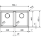 Maris - Evier à sous-encaster / 753 x 433 mm / 2 bassins / Noir mat