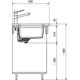 Maris - Evier à sous-encaster / 753 x 433 mm / 2 bassins / Noir mat