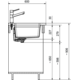 Maris - Onderbouwspoeltafel / 553 x 433 mm / 2 bakken / Grote bak rechts / Zwart Mat