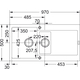 Maris - Inbouwspoeltafel / 970 x 500 mm / 1+1/2 bak / Zwart mat / Omkeerbaar