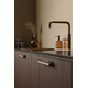 Greep PAPILLON ba160 walnoot + mat goud