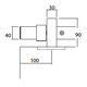 Runway schuifdeurset staal zwart 80kg l.2300mm voor deurbladbreedte 1010-1120mm